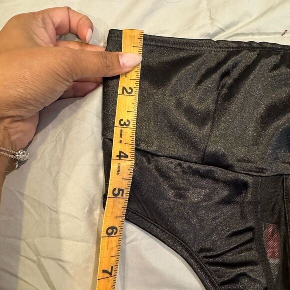 Black Mesh Panel Cropped Corset Bandeau Top in US SIZE 2 - Picture 9 of 10